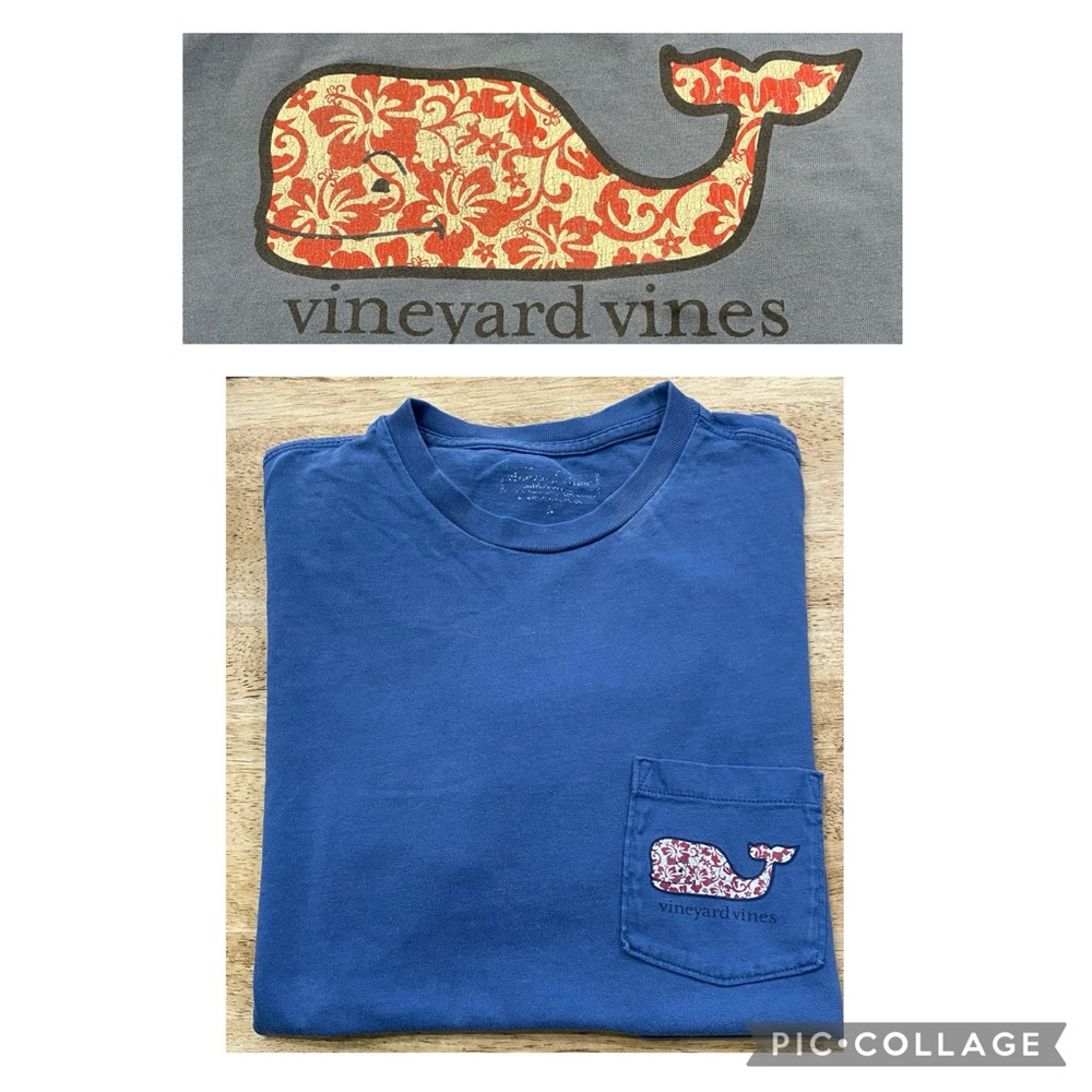 Vineyard Vines Adult  (See pics for measurements) Slate Blue‎ Graphic Tee